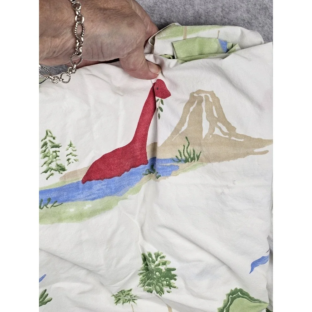 Pottery Barn Kids Dinosaurs Twin Sheets Fitted/Flat 5 Pieces READ For ISSUES